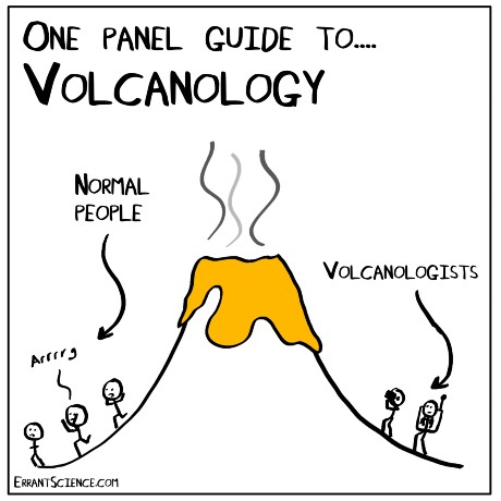 cartoon of a volcano